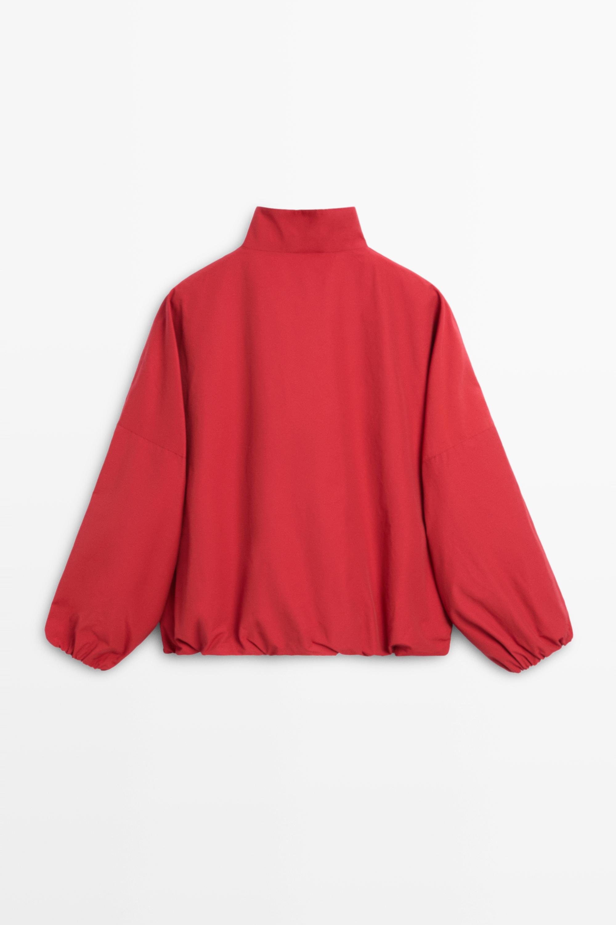 Cotton blend technical jacket with side button